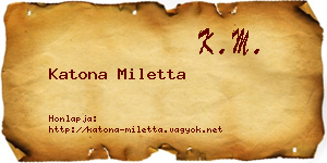 Katona Miletta névjegykártya